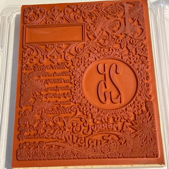 Stampin Up! Christmas Collage Wood-Mounted Rubber Stamp - Picture 2 of 3